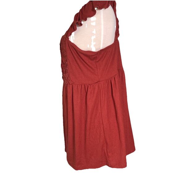 Torrid Blouse Women’s 1X Brown Lace Square Neck Sleeveless Peasant Top - Picture 3 of 4